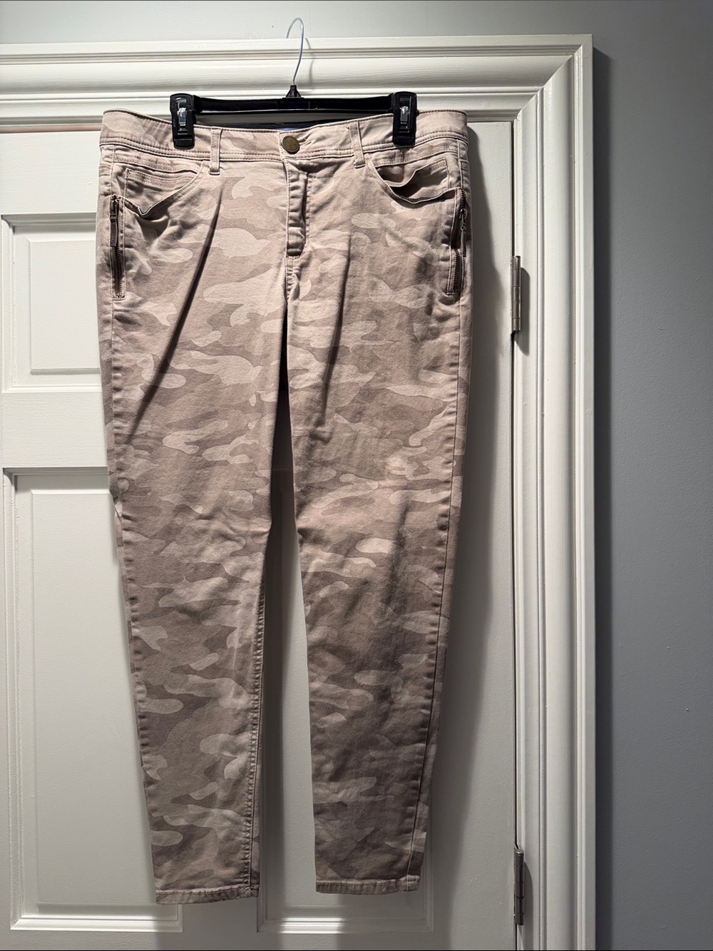 Democracy Taupe Camo Ankle Jeans - Cropped Slim Fit